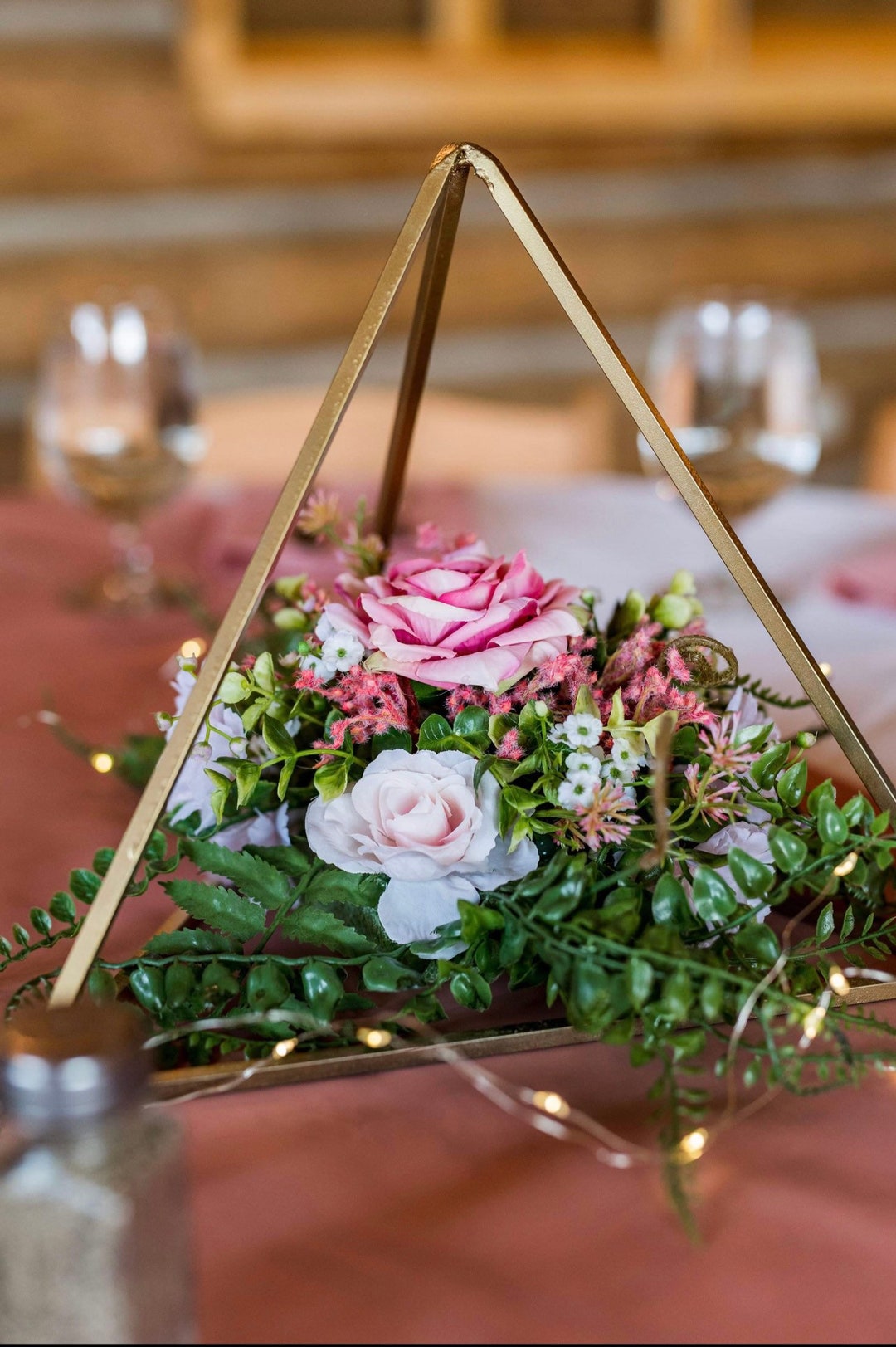 Geometric Centerpiece Gold Wedding Centerpiece Table Decor Etsy