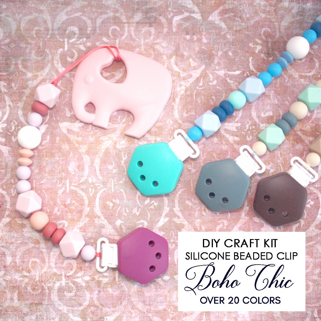 Silicone Beaded DIY Clip CRAFT KIT Geometric Sensory Bead Etsy