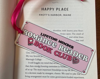 Romance Reader Book Club Bookmark | Aluminum with Ribbon Tassel