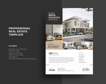 real estate flyer etsy
