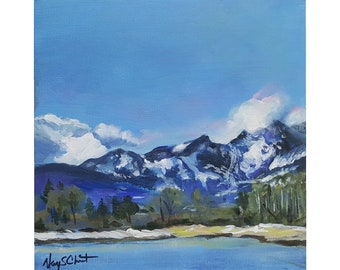 Grandfather of the Days - impressionist painting of mountains in the pacific northwest