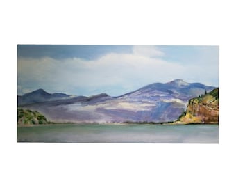 Columbia River Gorge Painting: Original Mountain Landscape Art