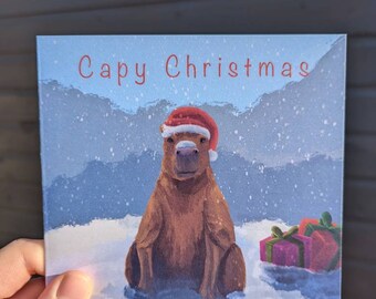 Capybara Christmas Card - Capy Christmas