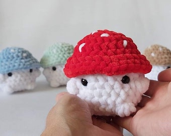 Crochet Mushroom Plush, Crochet Mushy Boi, Chonky Boi Mushroom, Stress Toy Plushie, Desk Buddy, Stress Plushie, Amigurumi Mushroom Soft Toy