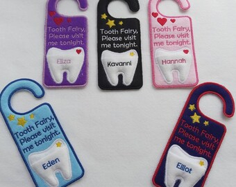 tooth fairy gift, tooth decor, kids door signs, tooth fairy, door hanger, kids gift for kids bedroom decor, tooth fairy pouch