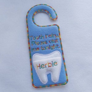 tooth fairy gift, tooth decor, kids door signs, tooth fairy, door hanger, kids gift for kids bedroom decor, tooth fairy pouch