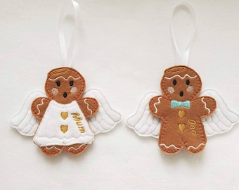 Traditional Christmas decorations, Christmas tree decorations felt, gingerbread men, gingerbread man tree decoration, felt christmas