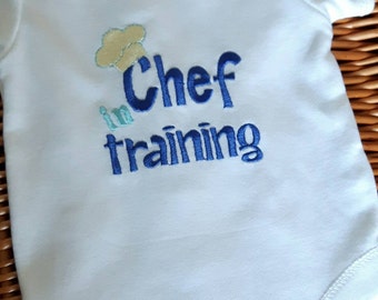 Baby chef vest, chef in training, chef parent gift, little master chef, baby bodysuit, unisex bodysuit, baby shower gift, baby vest