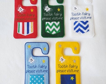 Tooth Fairy Door Hanger Set | Choose Your Style | Felt Tooth Holder for Kids | Tooth Fairy Gift Idea | First Lost Tooth Keepsake