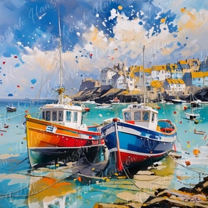 Fishing boats in Cornish harbour
