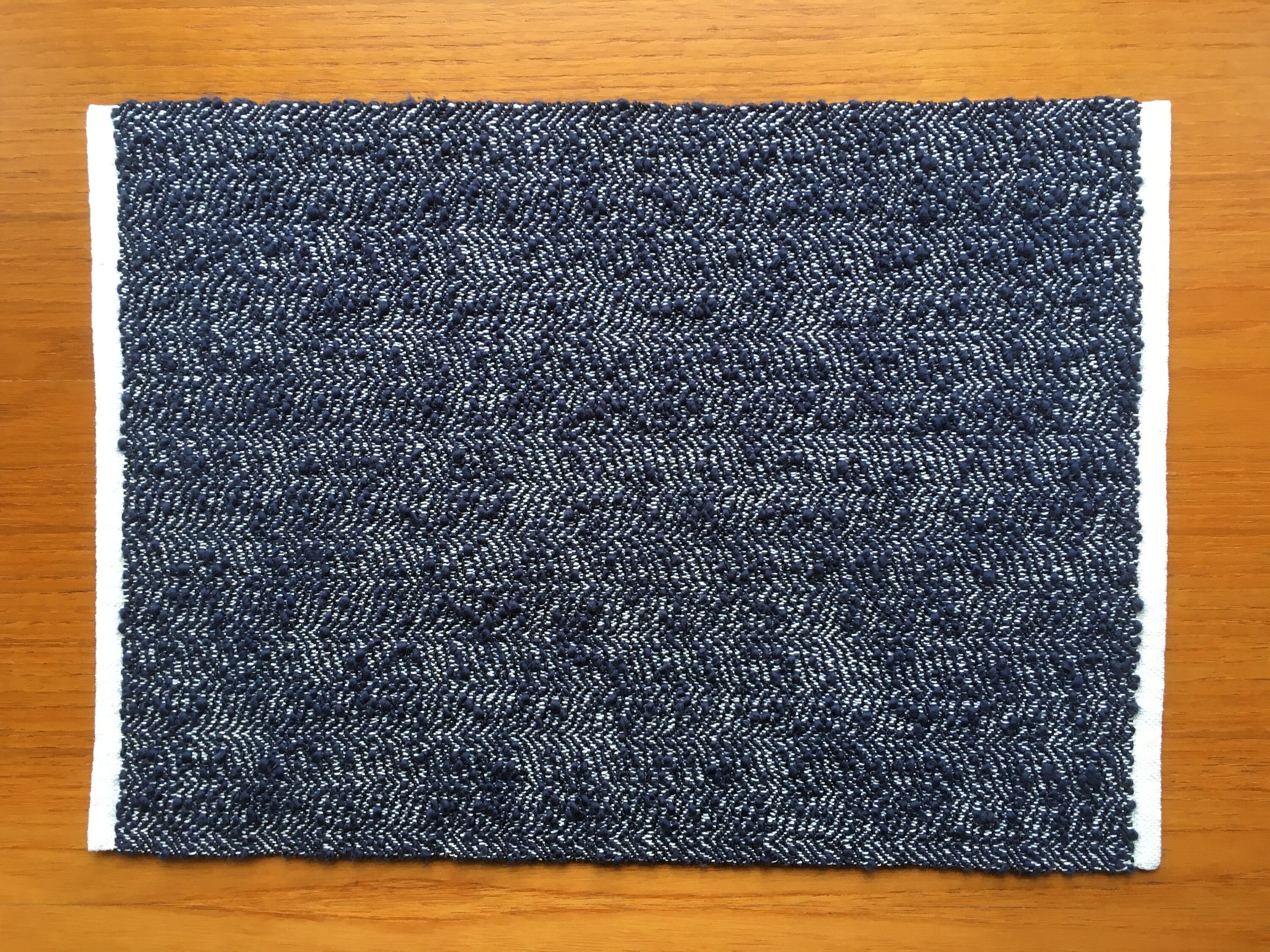 Navy blue & white woven placemats set of 4 handwoven table Etsy