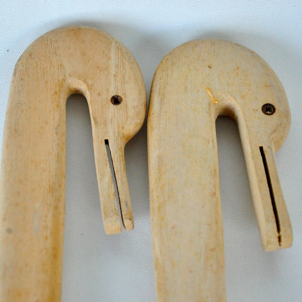 Vintage Wooden Spoon Serving Set of 2—Goose Theme