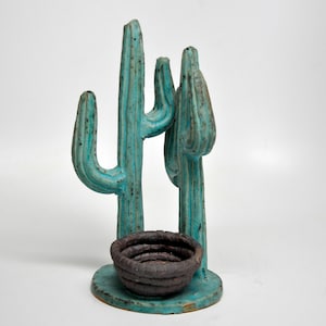 Vintage Ceramic Saguaro Cactus Decoration, Candle Holder, Incense Burner, Jewlery Holder