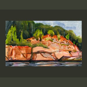 Original Mini Aquarell Malerei / A6 Aquarell Original / Natur Malerei / Fluss Klippen Malerei / Original Art