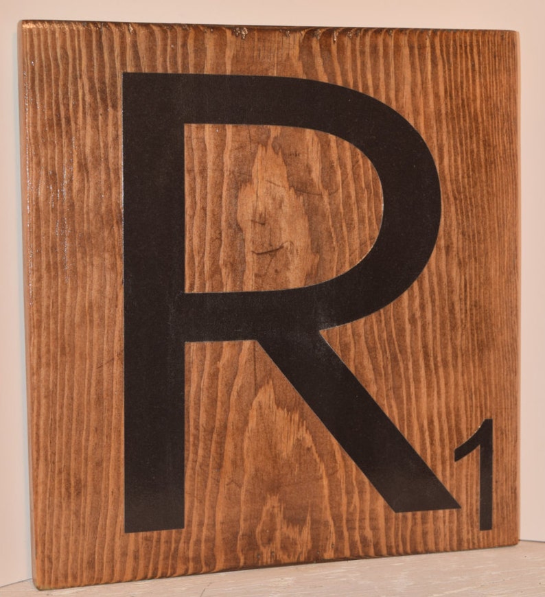 Rustic Scrabble Tile Extra Large Wood Tiles Jumbo Image 0