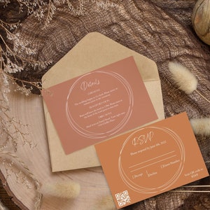 Fall Minimalist Wedding RSVP Card