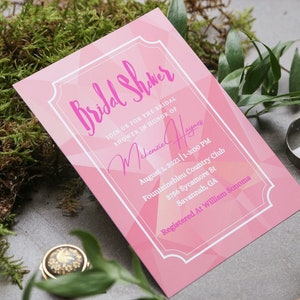 Blush Pink and White Bridal Shower Invitation Template