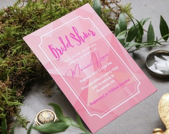 Blush Pink and White Bridal Shower Invitation Template