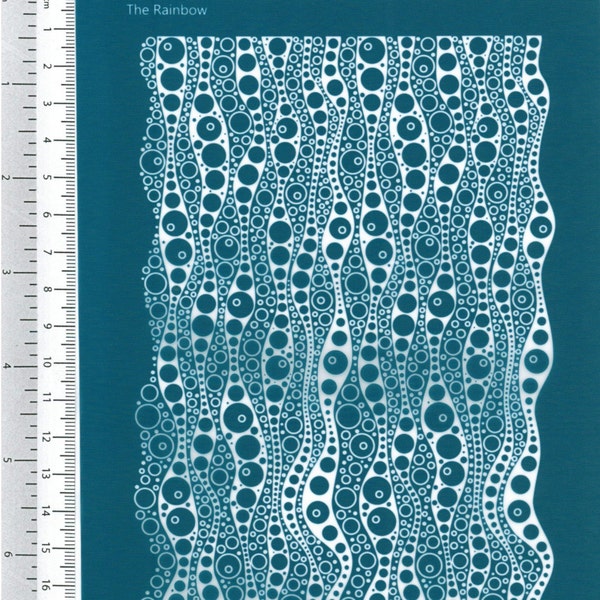 S04 roues dans les vagues - écran en soie THERAINBOW pour pâte polymère pâte, outils en argile de polymère, Ecran en soie, Fimo, Kato, Premo, surface plane