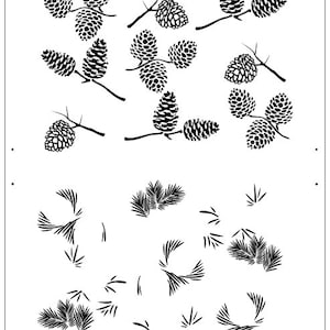 S57-Pine cone, THERAINBOWsilkscreen for polymer clay, Silk Screen, Polymer Clay Tools, Ecran en soie, FIMO, KATO, PREMO, printing image 1