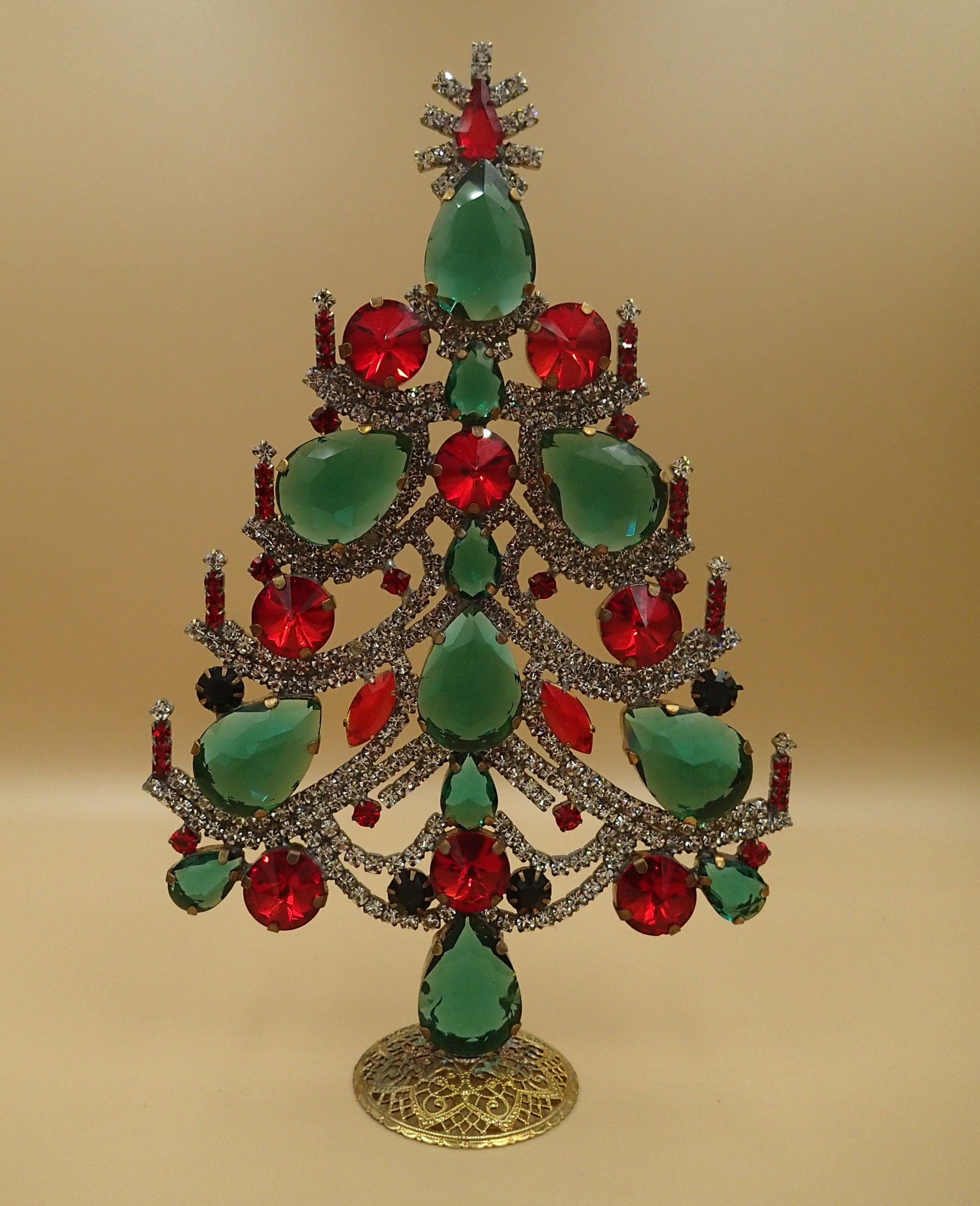 Delightful Christmas Tree | Green | Luxury Czech Jewelry