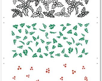S17 - HOLLY TheRainbow silkscreen for polymer clay, Silk Screen, Polymer Clay Tools, Ecran en soie, PREMO, KATO, fimo
