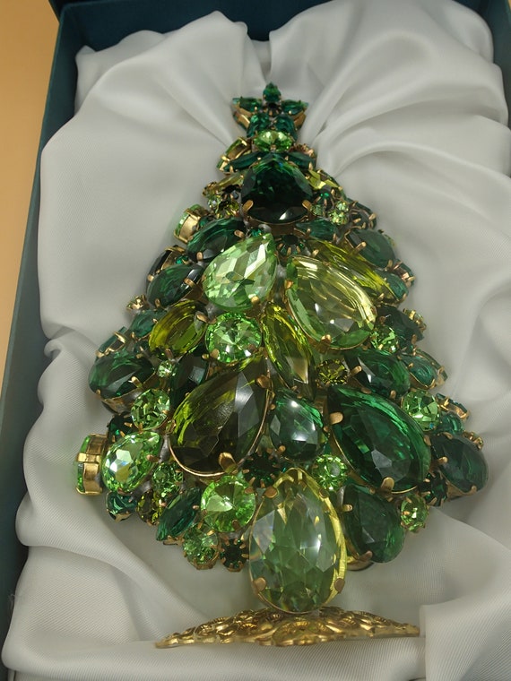 Christmas tabletop trees rhinestones czech bijoux tree czech bijoux vintage bijoux xmas ornaments luxury christmas vintage