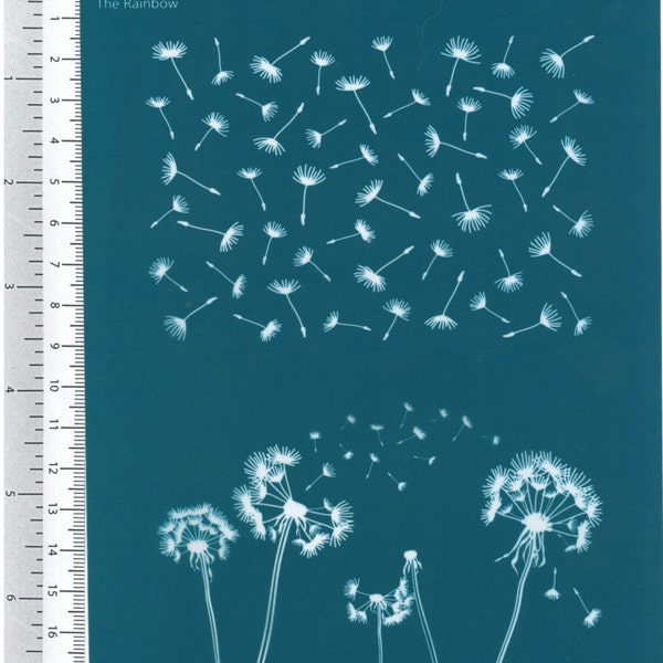 S08 Dandelions -  TheRainbow Silkscreen for polymer clay, Silk Screen, Polymer Clay Tools, Ecran en soie