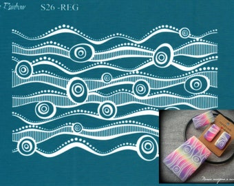S26-Bull eye in the sea,  THERAINBOWsilkscreen for polymer clay, Silk Screen, Polymer Clay Tools, Ecran en soie, FIMO, KATO, PREMO, printing