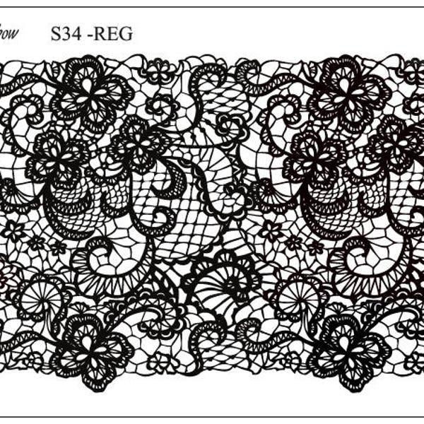 S34 - fleur en dentelle - sérigraphie THERAINBOW pour la pâte polymère, sérigraphie, sérigraphies, outils en argile de polymère, Ecran en soie, fimo, kato, outil