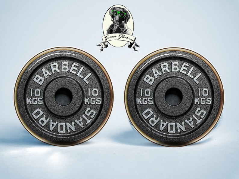 Mens earrings Barbell Stud Earrings Gym Lift Dumbbell Etsy