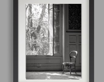 tirage photographique urbex noir et blanc 'Chambre avec vue'