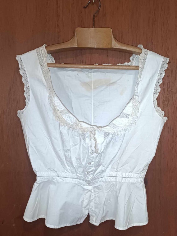 antique french lace corset cover camisole lingeri… - image 1