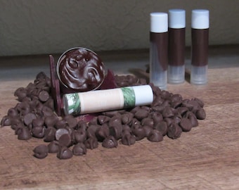 Chocolate Peppermint lip Balm, Organic Chocolate Lips Balm, Honey-Infused Chocolate Peppermint Lip Balm, Natural Choco-Mint Lip Balm,