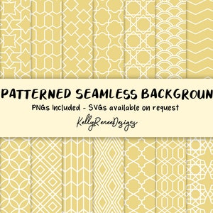 18 Fundos estampados sem emenda de mostarda amarela - Cartões de bebê Impressão Cricut Arquivos digitais PNGs Download instantâneo SVG de alta resolução mediante solicitação