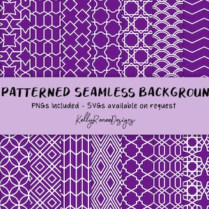18 Fundos roxos sem costura estampados - Cartões de bebê Impressão Cricut Arquivos digitais PNGs Download instantâneo SVG de alta resolução mediante solicitação