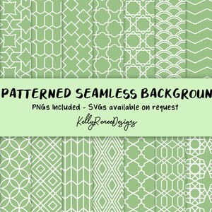 18 Fundos verdes sem costura estampados - Cartões de bebê Impressão Cricut Arquivos digitais PNGs Download instantâneo SVG de alta resolução mediante solicitação