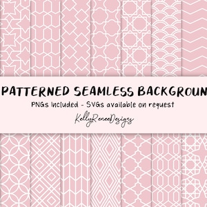 18 Ballet Pink Seamless Patterned Backgrounds - Baby Cards Cricut Printing PNGs Digital Files Instant Download High Res SVG su richiesta