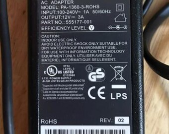Original Motorola 36 Watt ac adapter model pa-1360-3-rohs 12V 3A Comes w both cords so nothing else to buy High Quality Never Used OEM New