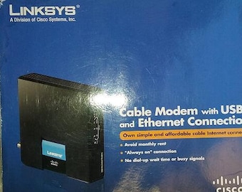 Cisco-Linksys Cable Modem with Ethernet USB Connection Number of Ports 3 Own your own Cable Modem & avoid paying monthly rent works great