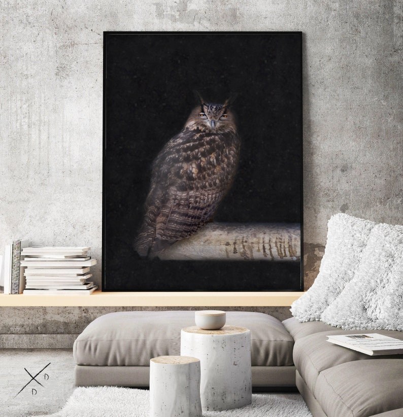 wise bird theme Wise OWL Digital print for office or home by Darkydoors