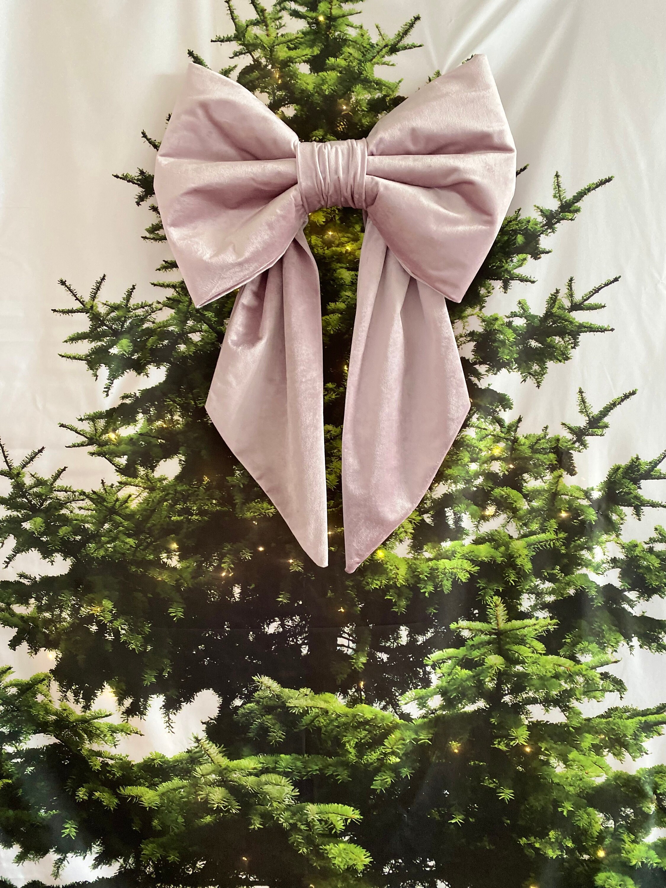 COSORO 36 Pezzi Fiocco Velluto Natale,5 * 7 Pollici Fiocchi Rosa Natalizi Decorazioni Natale,Vintage Nastro Velluto Decori Natalizi Per Albero Per
