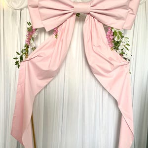 Oversized Pink Cotton Wall Bow – Handmade Event Décor, Nursery Accent, Wedding Arch Decoration, Large Statement Bow