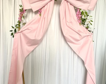 Oversized Pink Cotton Wall Bow – Handmade Event Décor, Nursery Accent, Wedding Arch Decoration, Large Statement Bow