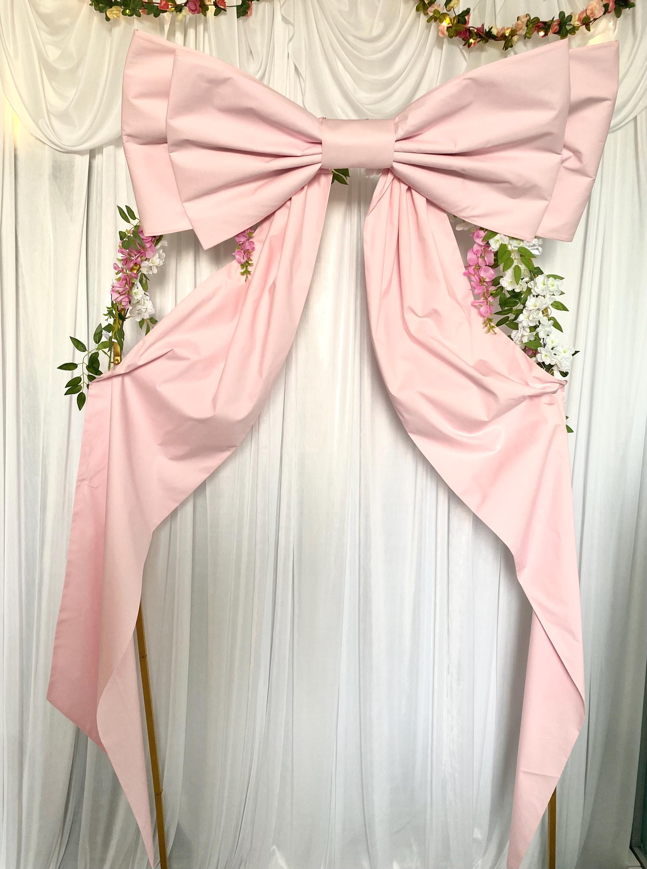 Pink Cotton Large Wall Bow – Large Handmade Decor for Events, Nurseries, & Rooms