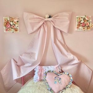 Pale pink Oversized Wall Bow, Handmade elegance timeless decor, Nursery, Bedroom Event Bow