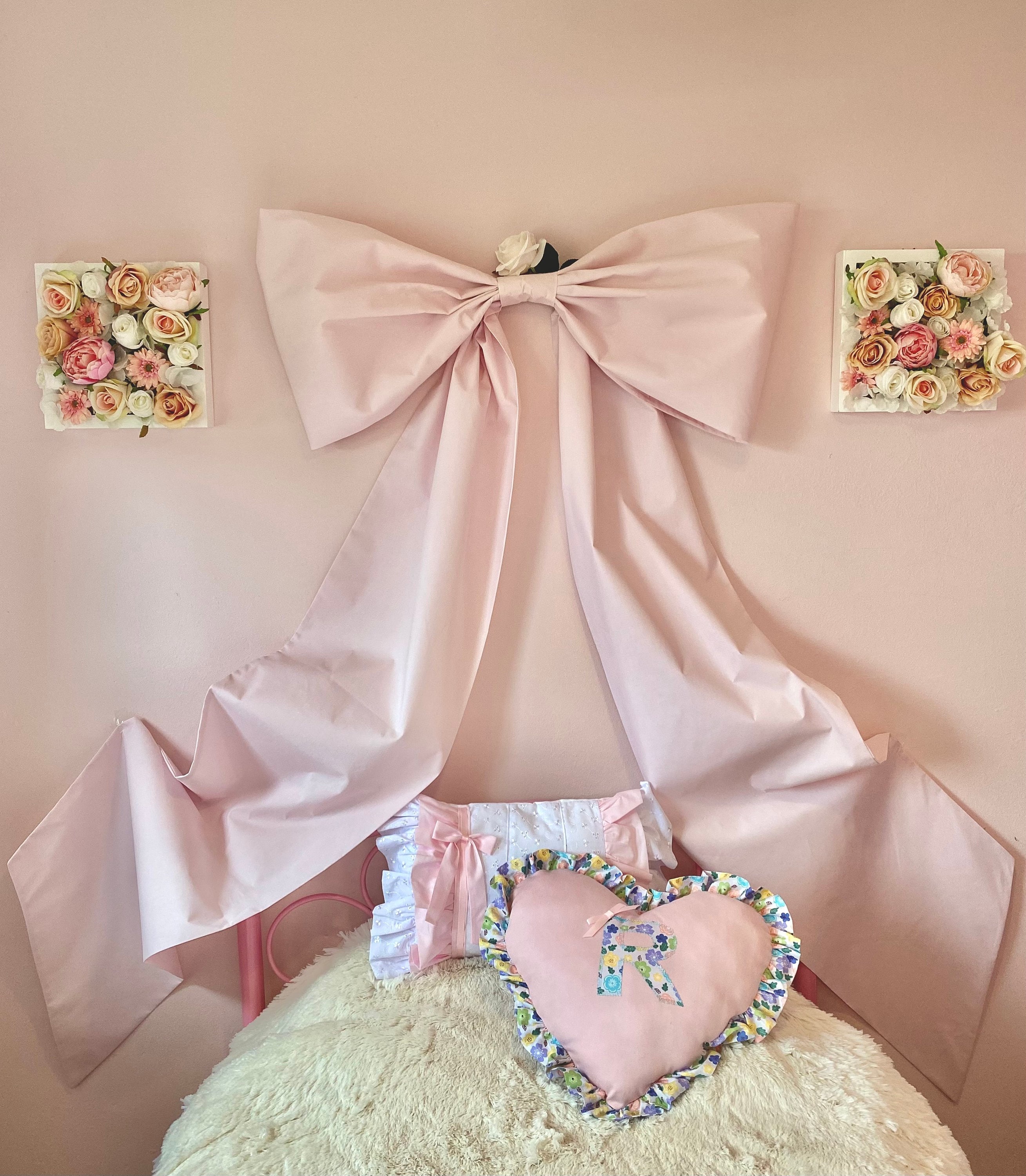 Pale pink Oversized Wall Bow, Handmade elegance timeless decor, Nursery, Bedroom Event Bow