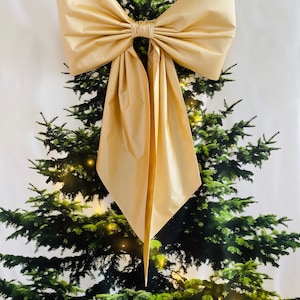 Large Gold Christmas Bow, Seasonal Decor
