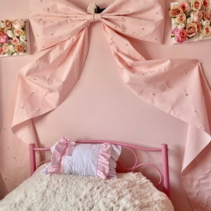 Pearl Wall Bow, Large Wall Bow, Handstitched Pearl Bow, Room Decor