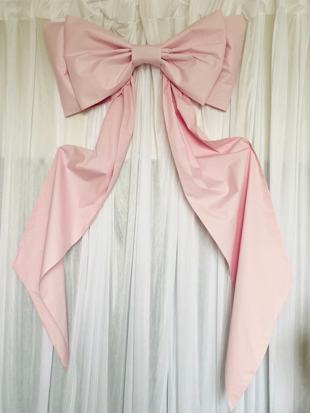 Large Cotton Wall Bow in Pink, Big Bow for Events, Rooms or Nursery